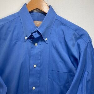 Gitman Gold TTX Mens Sz 15 1/2 33 Blue Button Down Oxford Dress Shirt USA
